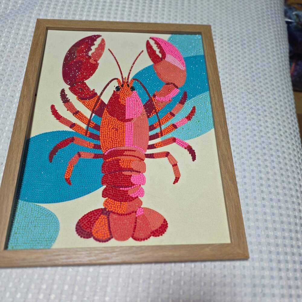 DIAMOND ART RED LOBSTER FRAMED PICTURE